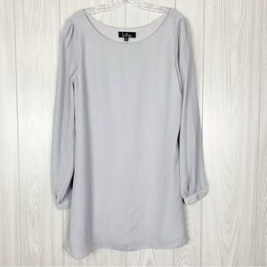 Lulu's | Perfect Situation Grey Long Sleeve Shift Dress Size Medium